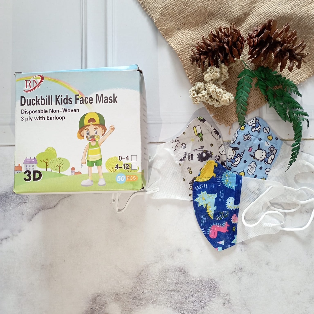 DUCKBILL ANAK KARAKTER MIX ISI 50 - Masker Anak/Masker Duckbill/Masker Duckbill Karakter Mix/Duckbill Anak Karakter Mix