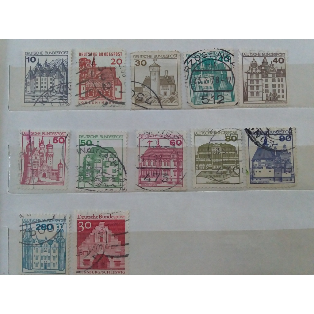 

prangko jerman deutsche bundepost 12 lembar used