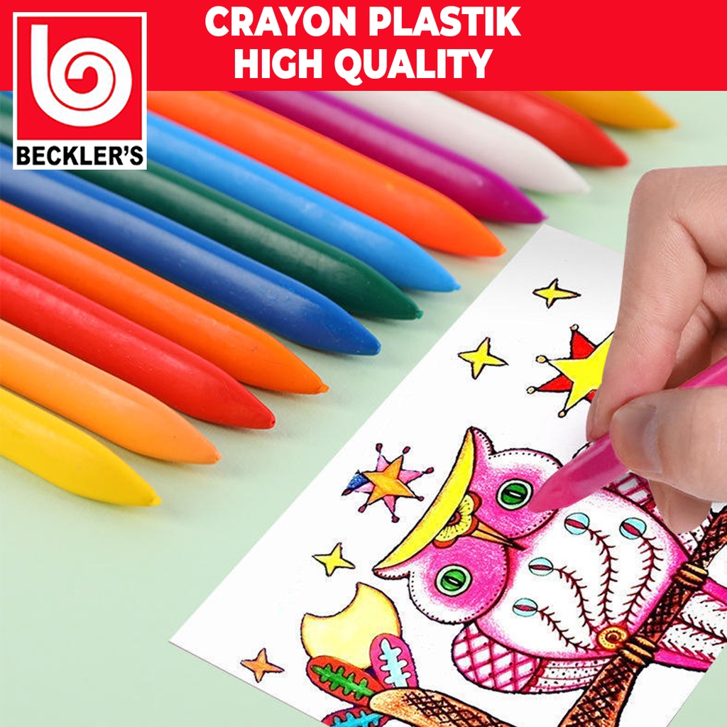 Crayon Set Anti Air 12/24/36 Pcs / Krayon Plastik Anti Kotor Tangan Warna Cerah Segitiga Ergonomis Tidak Beracun
