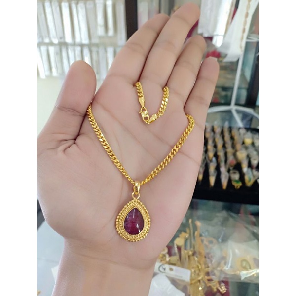 kalung xuping 24k liontin tetes motif bali
