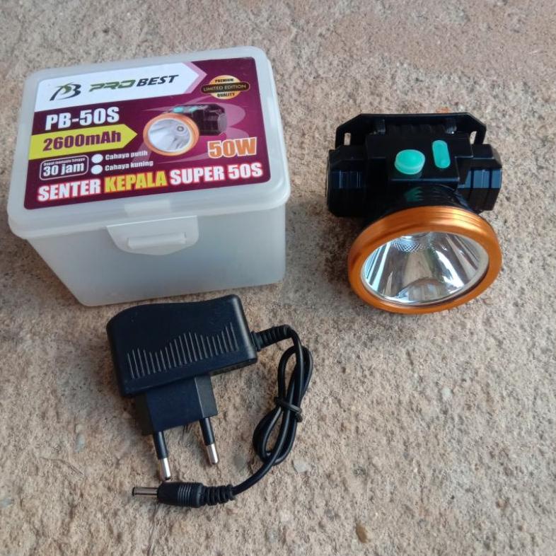 PRODUK- SENTER KEPALA PROBEST 50 WATT  CAHAYA PUTIH / KUNING .