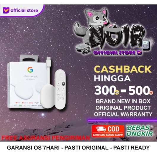 GOOGLE CHROMECAST WITH GOOGLE TV ORIGINAL BNIB LIMITED - SNOW BNIB GARANSI 7 HARI Berkualitas