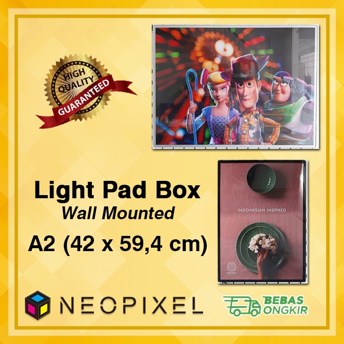 Papan Neon Box LightBox Custom Menu Cafe LED Lightpad A2 Wall Mounted