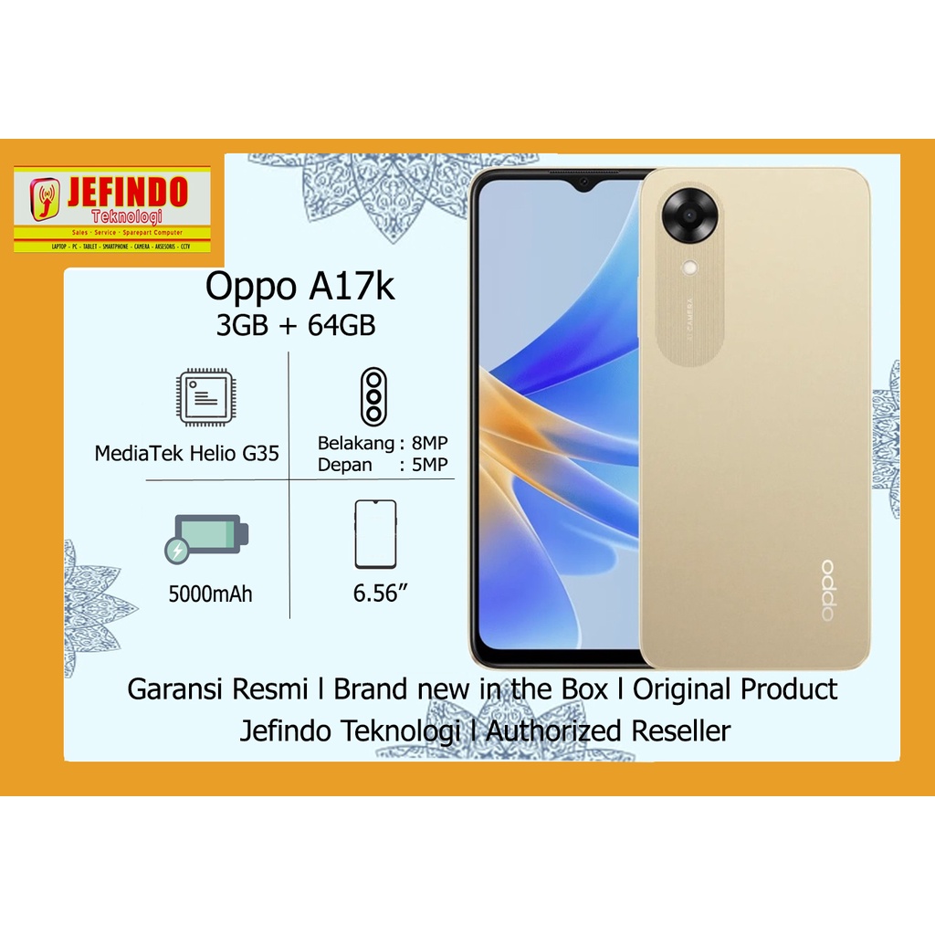 Oppo A17k 3/64 Garansi Resmi Nasional