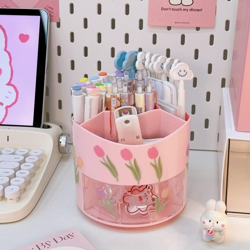 Tempat Pulpen Rotatable Agustin360° Berputar Multifungsi Alat Tulis Kantor Sekolah Rumah Desktop Storage Box