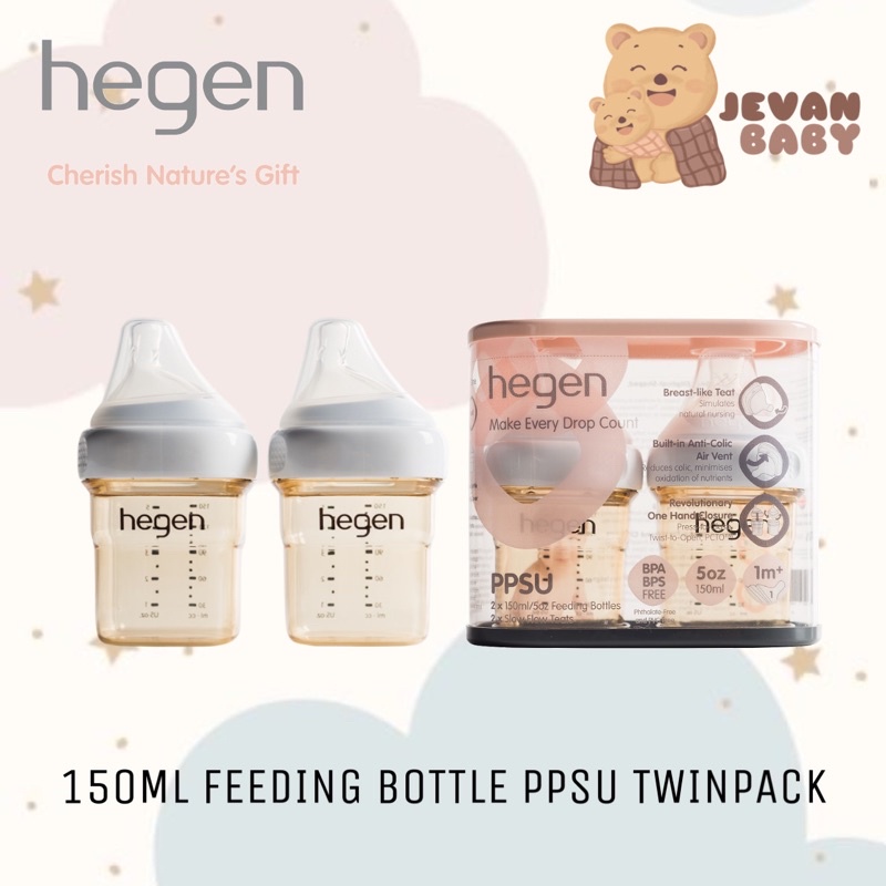 Hegen PCTO 150ml/5oz Feeding Bottle PPSU Twin Pack (2pcs)