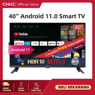 CHiQ 40 Inch Newest Android 11 Frameless Smart TV Digital LED TV (L40G7P) - FHD TV