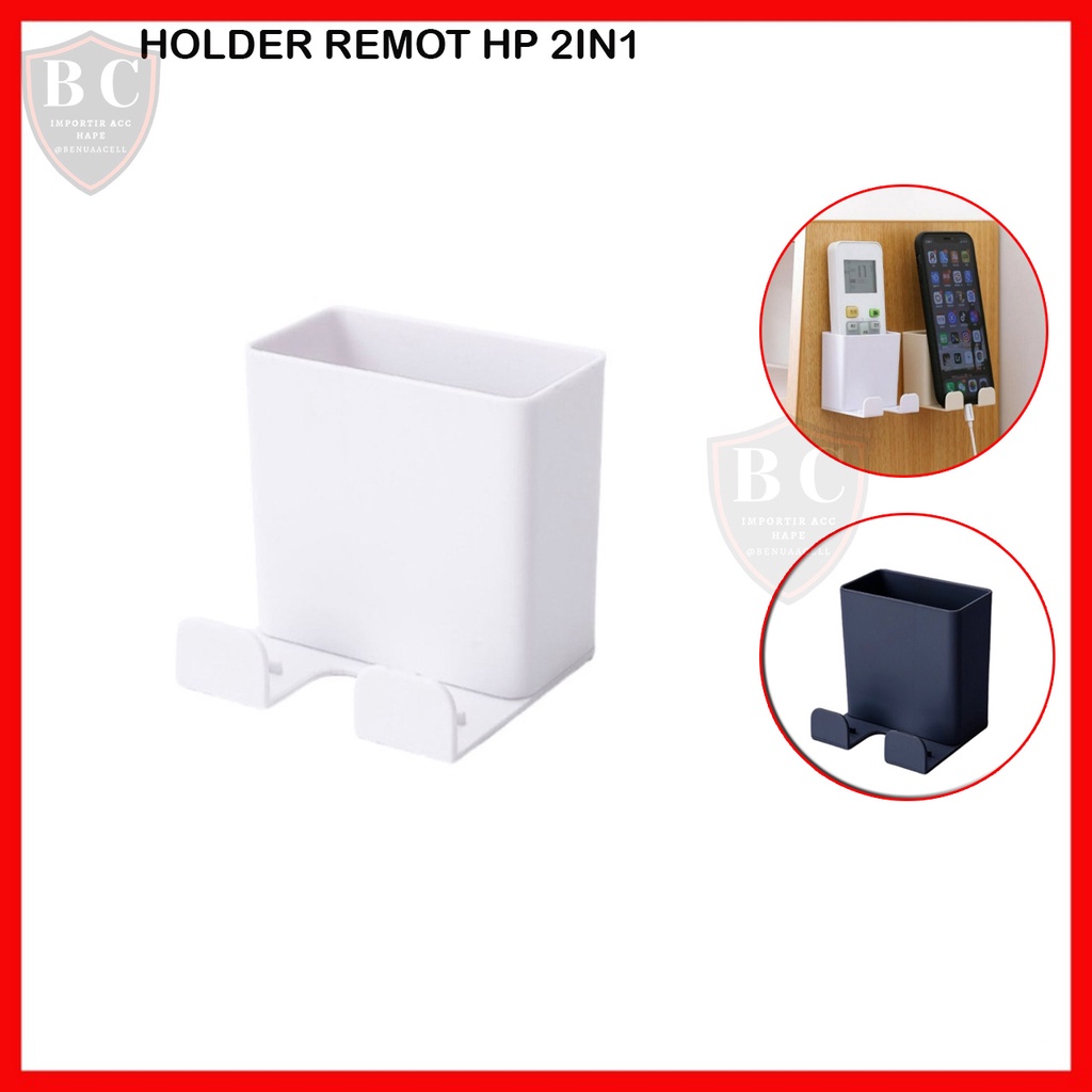 HOLDER REMOT HP 2IN1 / HOLDER HP REMOT 2 KAKI TEMPEL DINDING TEMBOK