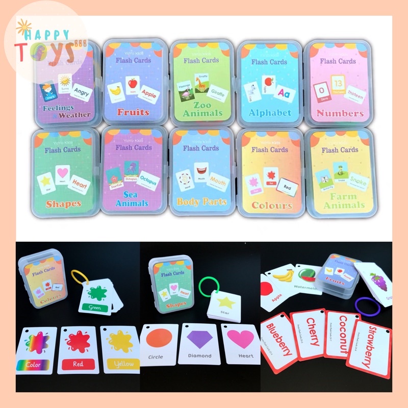 HAPPYTOYS.888 #A13 FLASH CARD EDUKASI ANAK MAINAN EDUKASI ANAK KARTU PINTAR BALITA FLASH CARD BAHASA INGGRIS