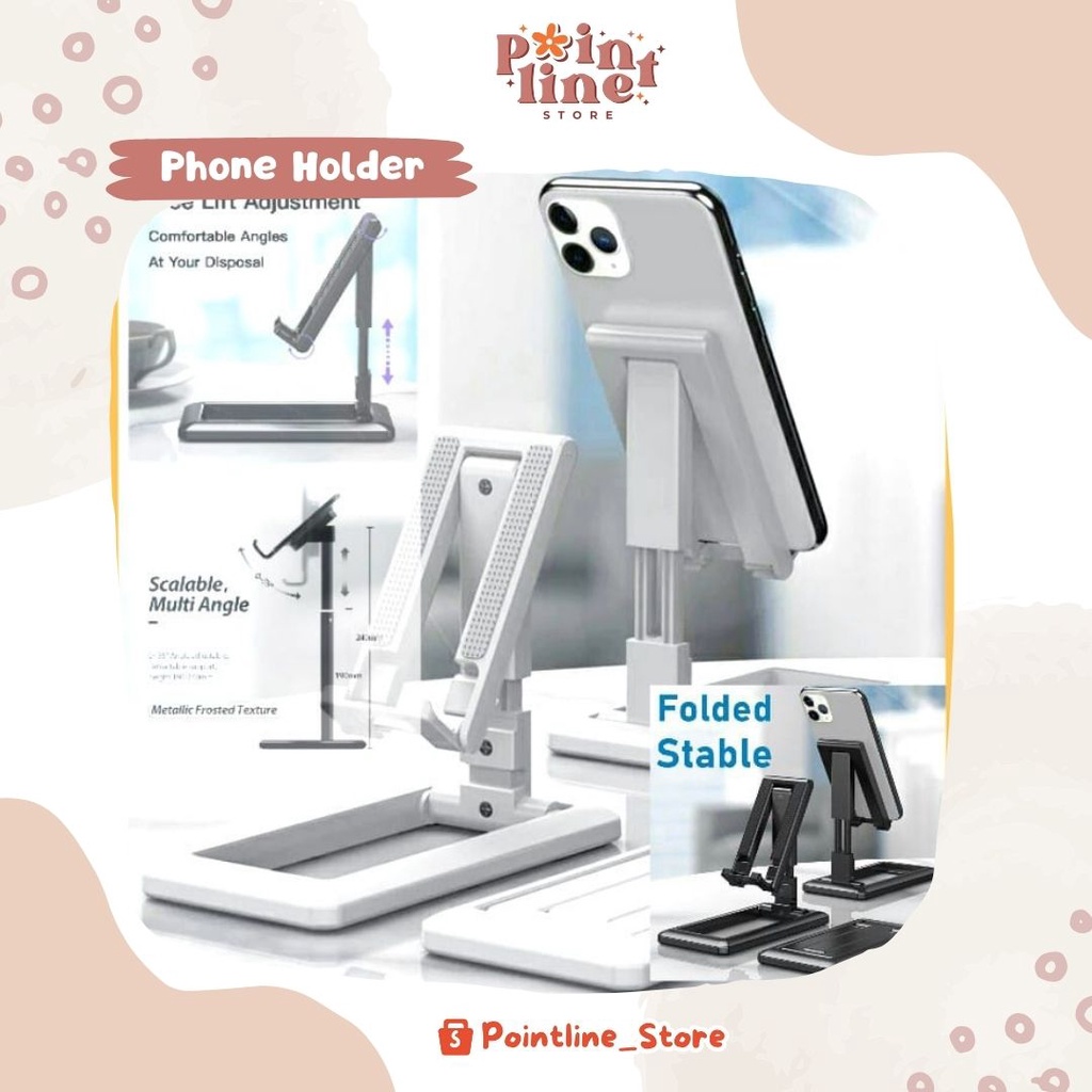 STAND HP LIPAT MEJA UNIVERSAL HOLDER DUDUKAN HANDPHONE FOLDING DESKTOP ADJUSTABLE HOLDER HP