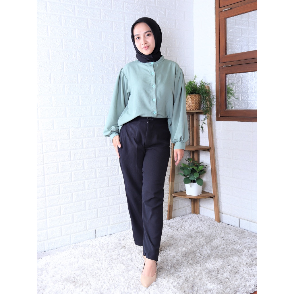 Fiska Blouse Crinkle Baju Formal/Kemeja Kerja/ atasan wanita bahan adem/fashion style remaja