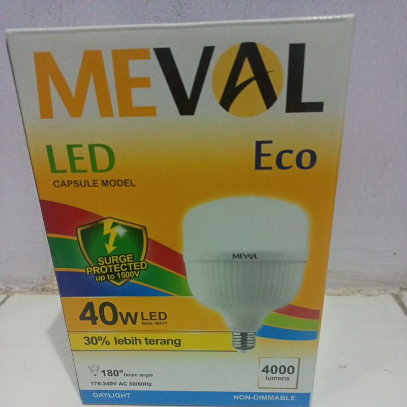 Lampu LED Kapsul Meval 40 Watt warna Putih Lumen 100/watt