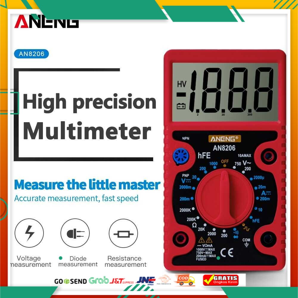 ANENG Digital Multimeter Voltage Tester Large Screen Display - AN8206
