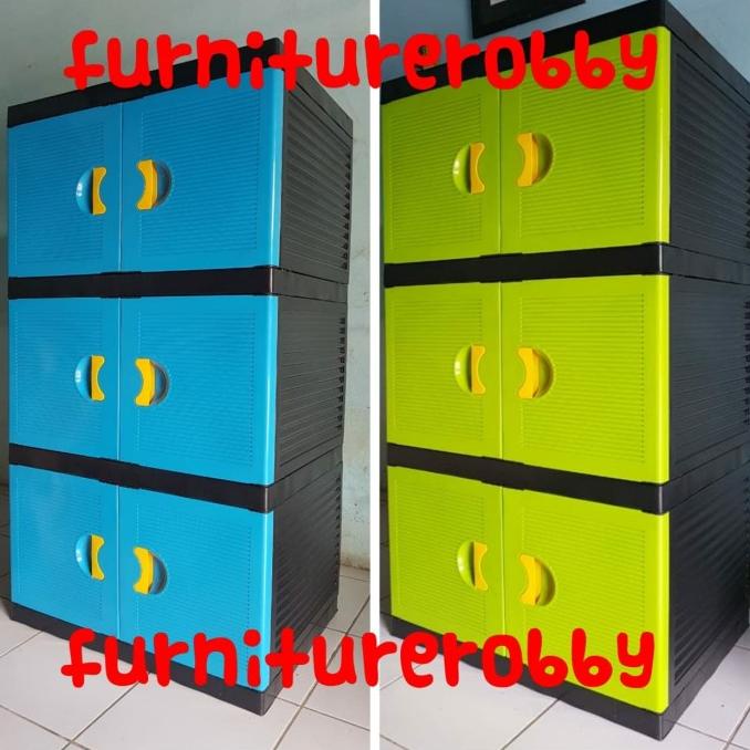 

lemari plastik susun 3 polos stock ready