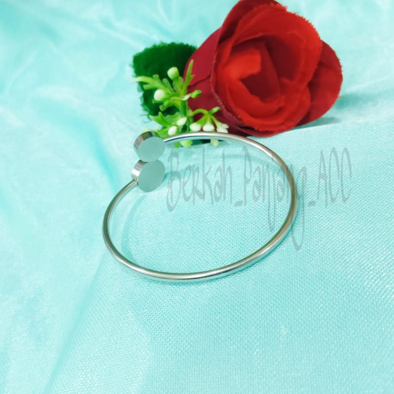 GELANG TITANIUM KESEHATAN BVL DIAMOND perhiasan super berkelas fashion korea anti karat dan anti luntur