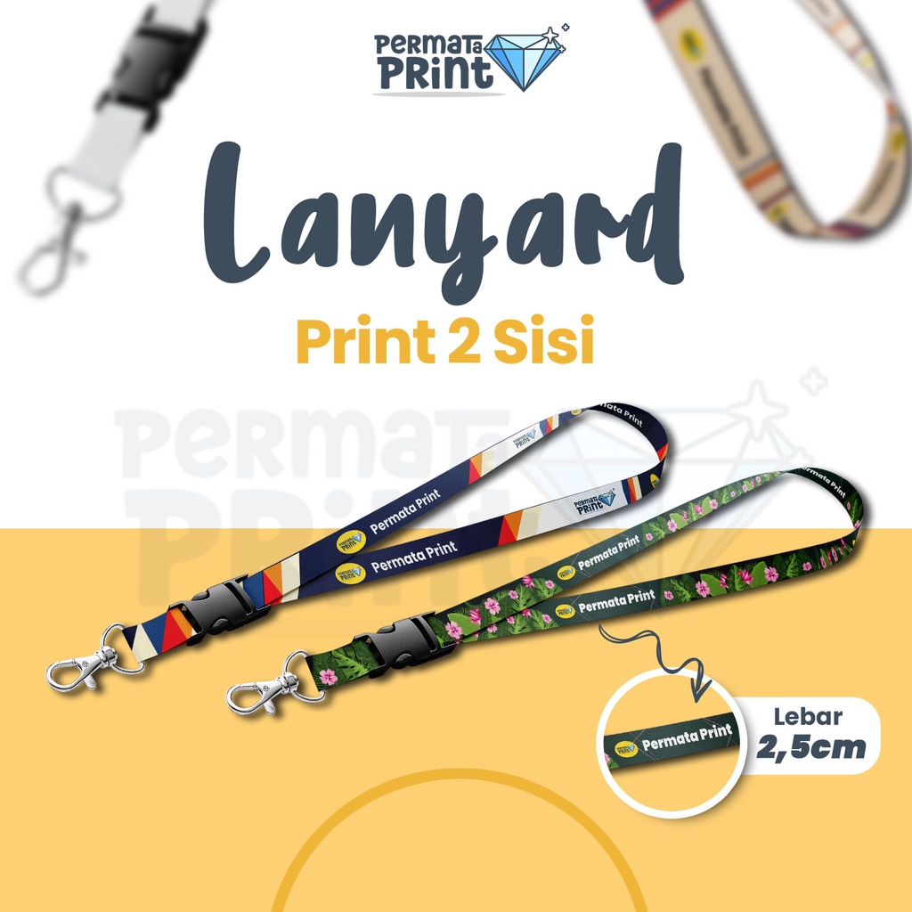 Lanyard 2.5 cm Custom [BISA SATUAN] / Lanyard Custom Printing Design Suka-Suka / Lanyard Coach / Lan