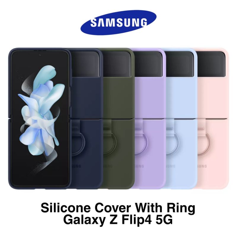 Original Silicone Cover With Ring Samsung Galaxy Z Flip3 Flip4 5G Case Flip 3 4