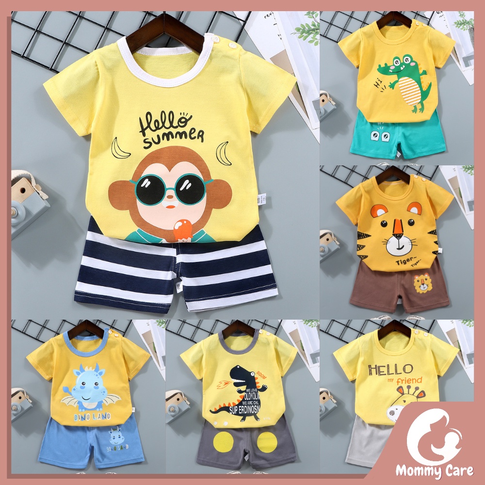 MOMMYCARE SETELAN ANAK 0 2 TAHUN SETELAN BAYI PIYAMA BAYI BAJU PENDEK DAN CELANA PENDEK BAJU BAYI LAKI LAKI BAJU BAYI PEREMPUAN #B124 - #B130