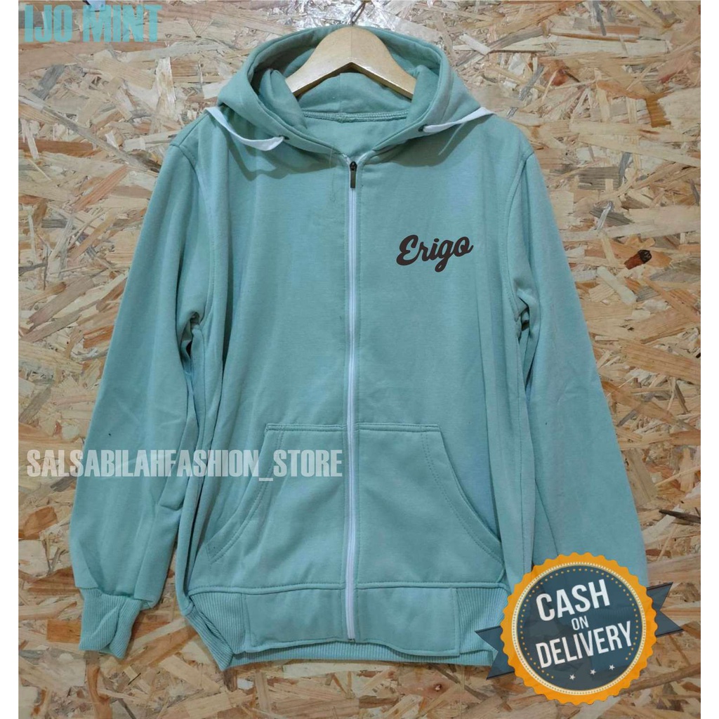 TERMURAH !! COD Jaket ziper Hoodie Pria Distro erigooOriginal Big Size Jumbo M - XXL