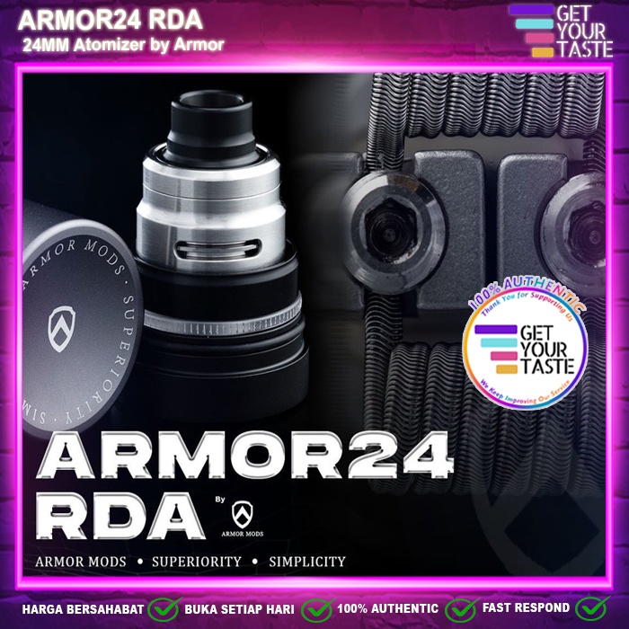 Armor24 RDA 24MM Atomizer 24 by Armor Mods 100% Authentic