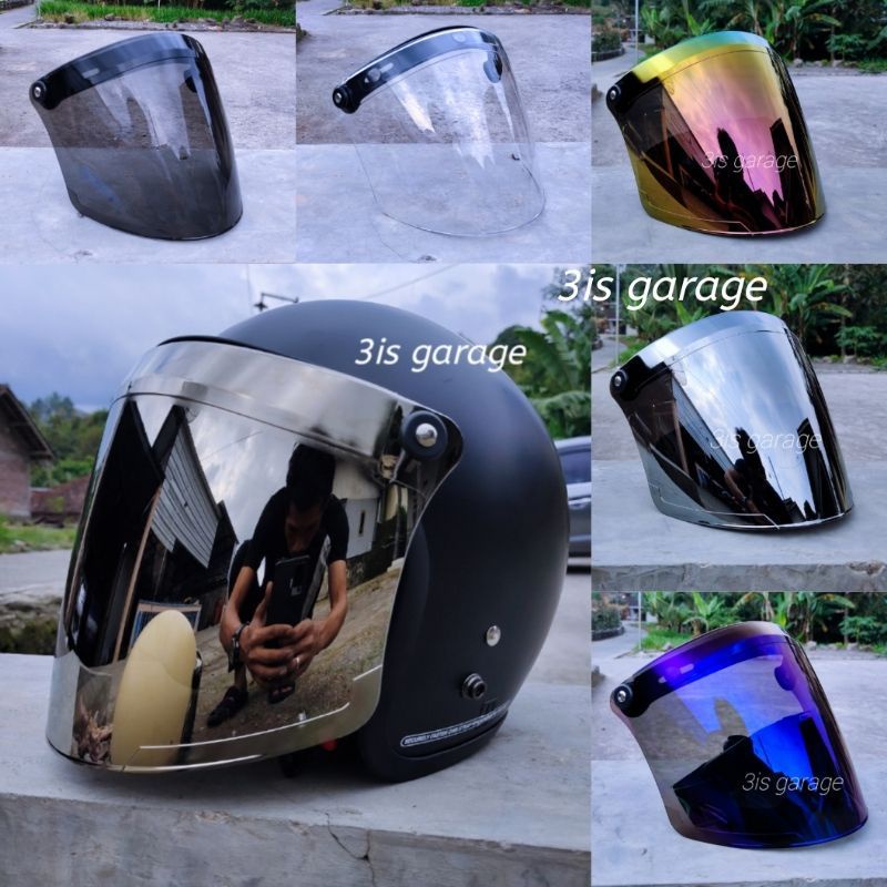 KACA VISOR BOGO FLAT VENOM DATAR RETRO KLASIK