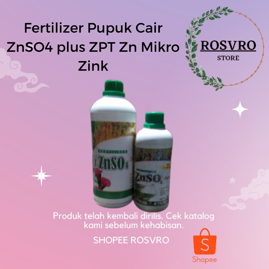 Fertilizer Pupuk Cair ZnSO4 plus ZPT Zn Mikro Zink