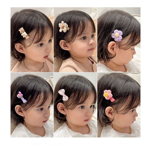 BBS IR 14 Jepit rambut bunga / Aksesori rambut anak perempuan set (isi 5 pcs) Jepitan anak Lucu motif Pita Import Murah