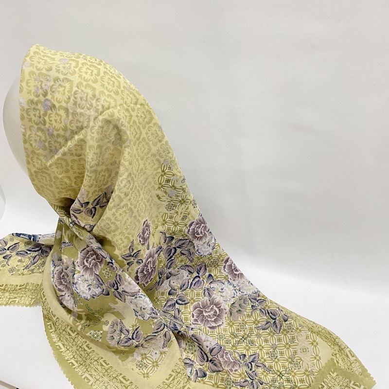 Hijab Voal Motif Lemon | Hijab Voal warna Lemon | Hijab Voal Murah