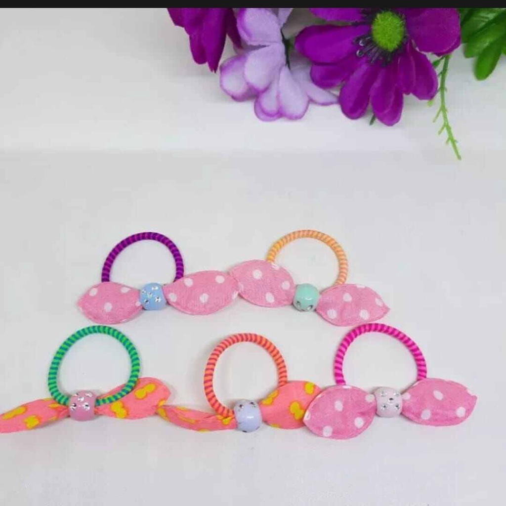 5pcs karet rambut anak pita ala korea  / karet rambut chiby ala korea