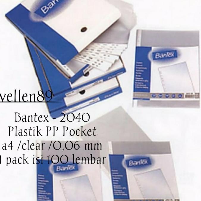 

plastik pp pocket a4 isi 100 lembar merk bantex 2040