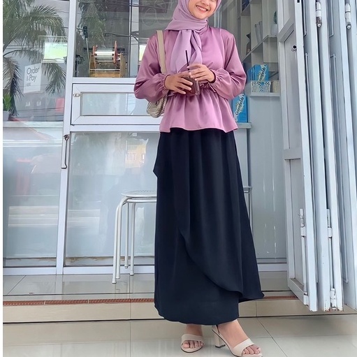 Nayla Blouse - Atasan Wanita Lengan Panjang Casual - Blouse Wanita Busui Friendly - Blouse Satin