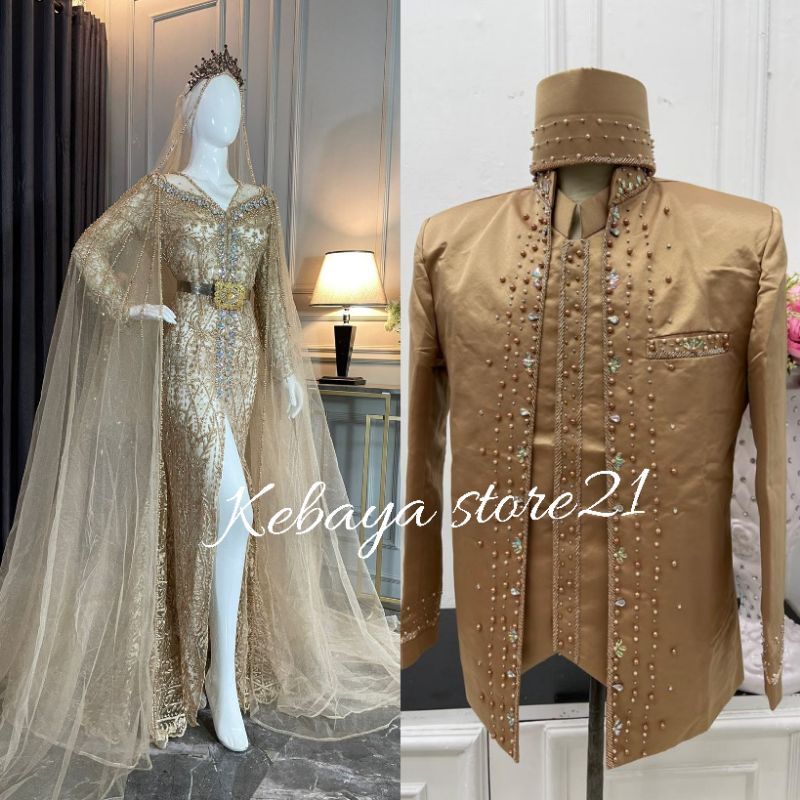 TERLARIS CAUPLE  PASANGAN KEBAYA AKAD MODREN /KEBAYA PASANGAN TERBARU// AKAD EKOR PREMIUN//BAJU PENGANTIN TERBARU|KEBAYA DRESS COUPLE|KEBAYA MASA KINI