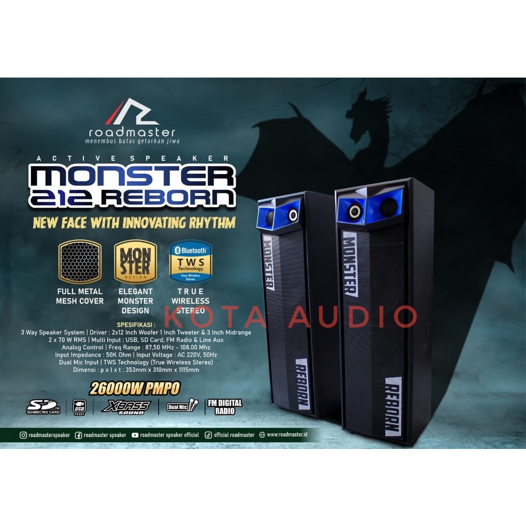 Speaker Aktif Roadmaster Monster 212 Reborn New Model Good Quality
