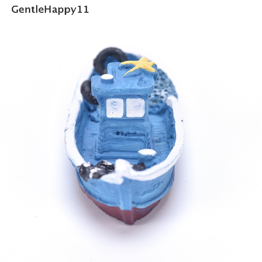 Gentlehappy Pop 1pcs Yacht Kapal Nelayan Perahu Miniatur Peri Taman Rumah Rumah Kerajinan Micro Lansekap Dekorasi DIY Aksesoris id