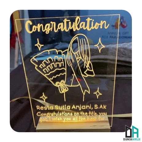 

CUSTOM Gift Kado Akrilik LED Lampu Sketsa Handwriting Hadiah Wisuda | Hadiah Ulang Tahun | Hadiah Pernikahan (10 x 15) Dunia Akrilik