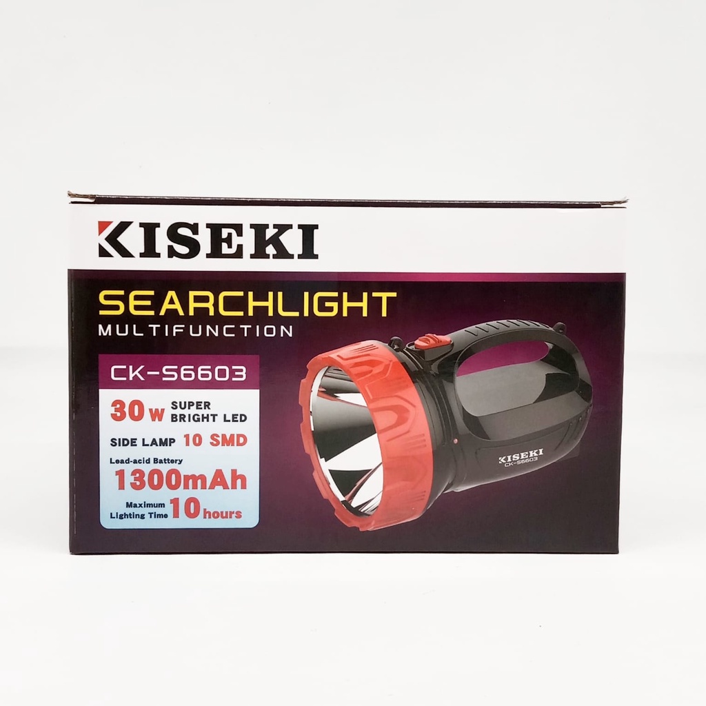 Kiseki Senter led jumbo CK S6603 30w baterai lhitium 1300mAh super terang tahan lama hingga 10jam | Senter jumbo multifungsi KISEKI-CK-S6603 Cahaya Putih Bisa Lampu Meja | FMS