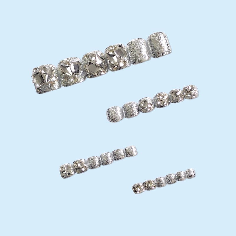 Kuku Palsu kaki【 J16，sudah ada lem】Nikah Wedding False Nailart Pengantin kaki