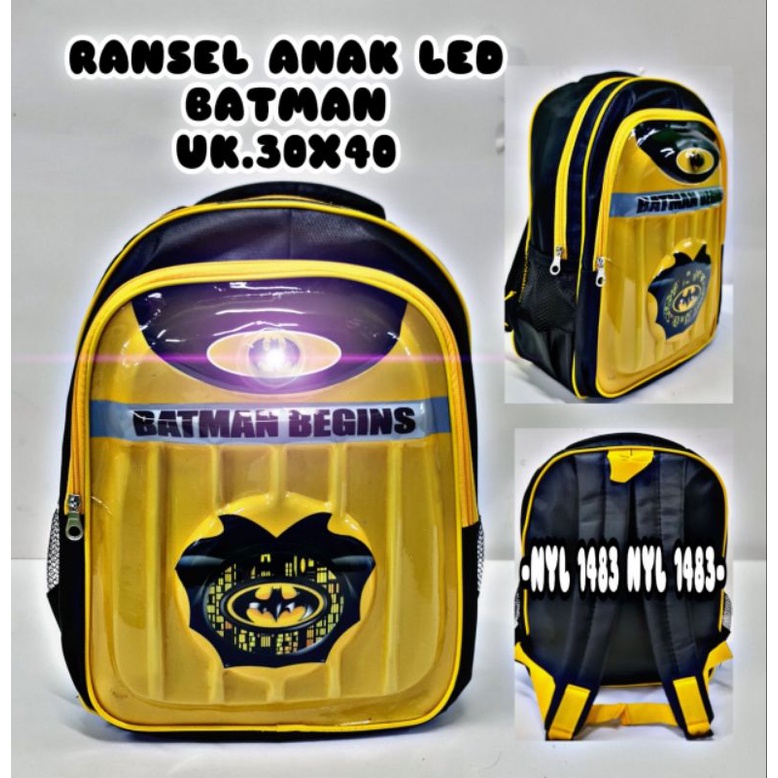 Tas Timbul Tas Ransel Anak Sekolah TK SD Lampu LED 3D SUPERHERO