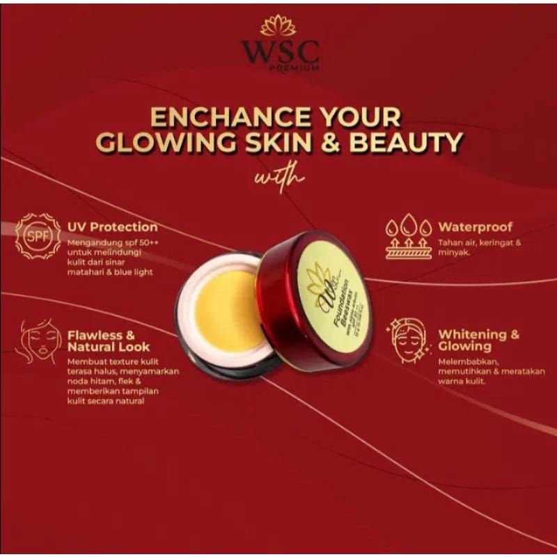 wsc foundation beeswax with alpha arbutin/wsc organic foundation new formula spf 50++ waterproof