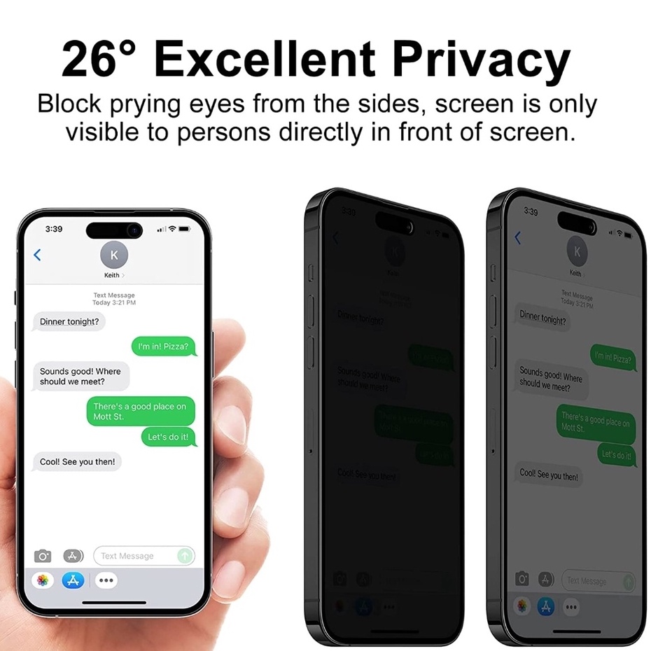 New! Hitam Glass Anti PEEK SPY Privacy iPhone 14 14+ 13 12 11 14Pro 13Pro 12Pro 11Pro 12 Mini 14Promax 13Promax 12 Pro max Promax Tempered Black Kilat Spay Radiation Temperd Gelap Bening Tidak Ga Bisa Lihat Dari Samping Tempred Glossy Full Cover Plus Sepy