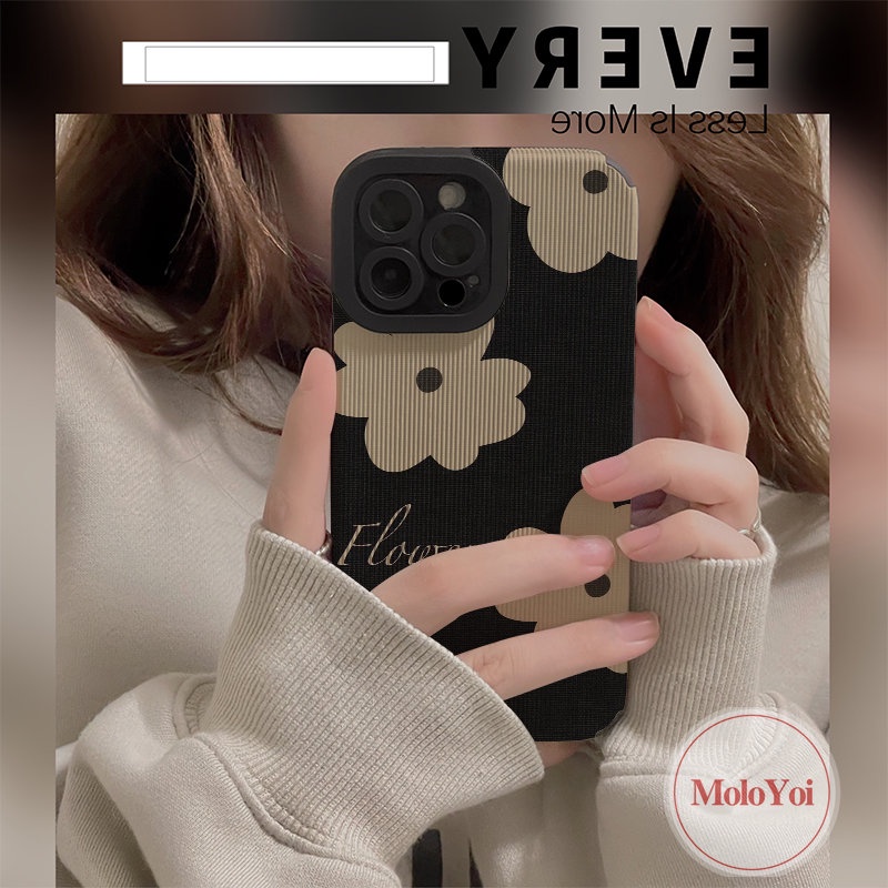 Soft Case TPU Motif Bunga Retro Untuk iPhone 11 Pro Max 12 13 14 Pro Max 7 Plus 8 Plus XR X XS Max