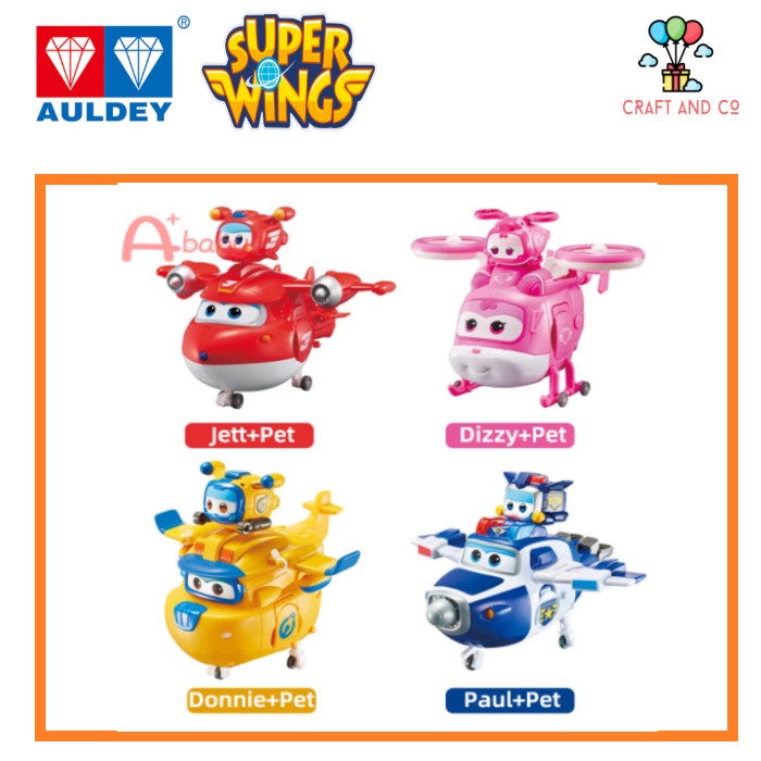 Auldey - Super wings deformed Pet combine 15cm Jett Dizzy Paul ORI