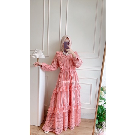 Aleya Ruffle Brocade Maxi