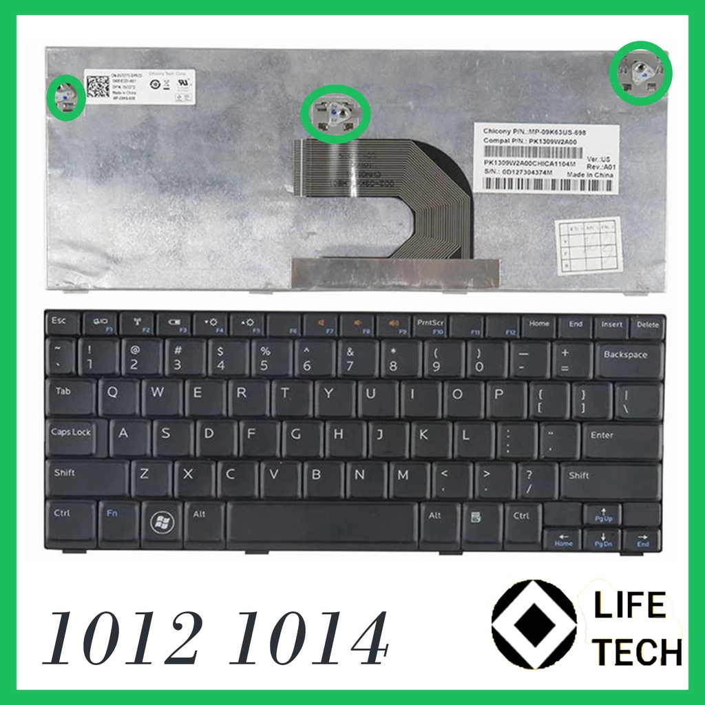 Keyboard Laptop DELL Inspiron Mini 1012 1014 1018 P01T P04T V111502DS V111502DS1 PK130F12A00 BLACK