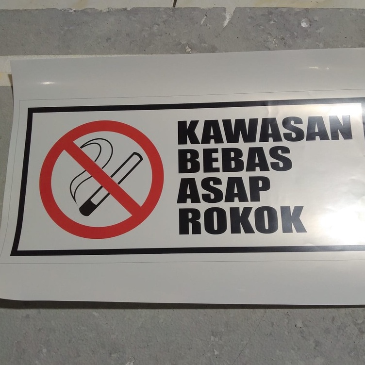 Sticker Bebas Asap Rokok. Bahan Vinyl Plastik Tahan Air Bisa Outdoor