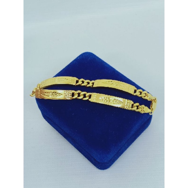 gelang perak asli silver 925 lapis emas/gelang tangan rantai penang ukir/asli silver/fashion wanita terbaru