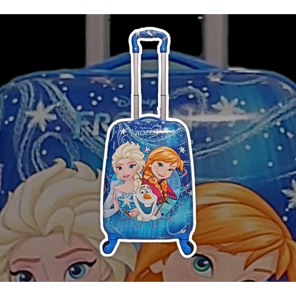 TAS KOPER ANAK FROZEN ANA ELSA UK 16" INCH BAHAN PP MENGKILAP CABIN SIZE ADA PLASTIK ANTI GORESNYA