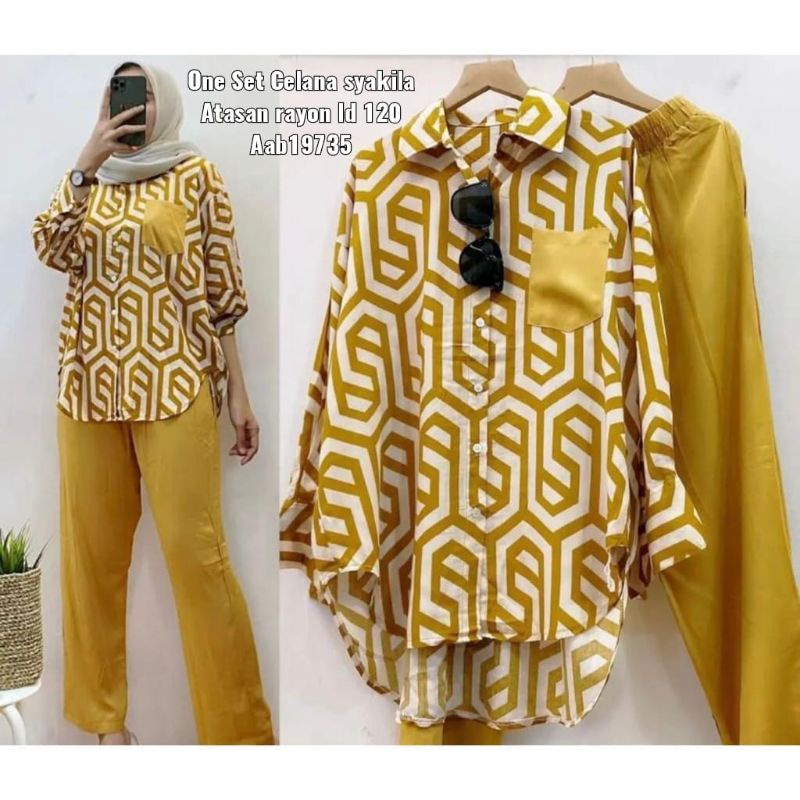 One set celana syakila atasan Rayon ld 120