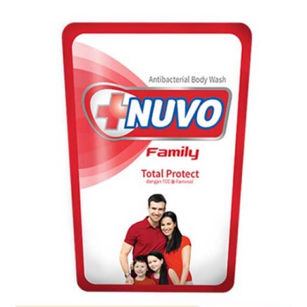 NUVO FAMILY LIQUID ANTI BACTERIAL SABUN MANDI CAIR 60 ml BODY WASH POUCH