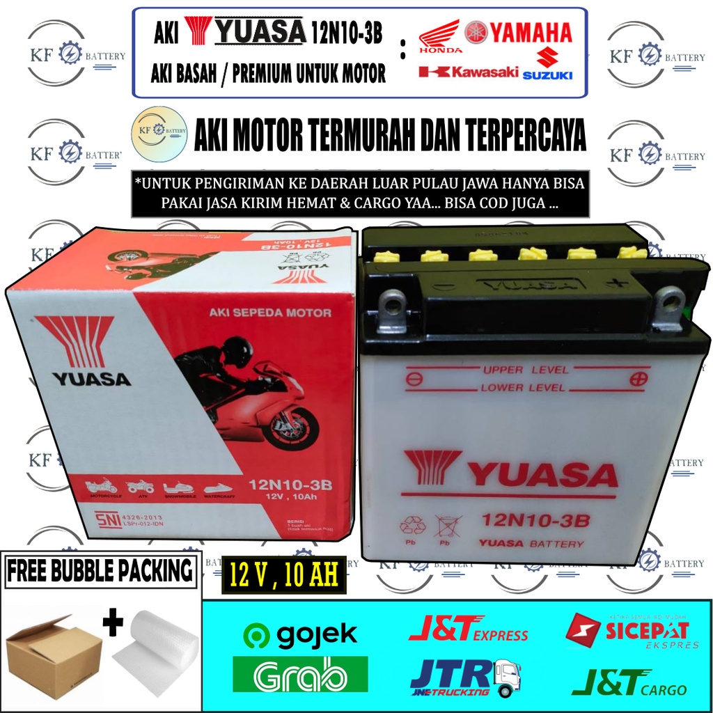 Jual Aki Thunder 125 Lama,Vespa Excell YUASA 12N10-3B 10 Ah | Shopee